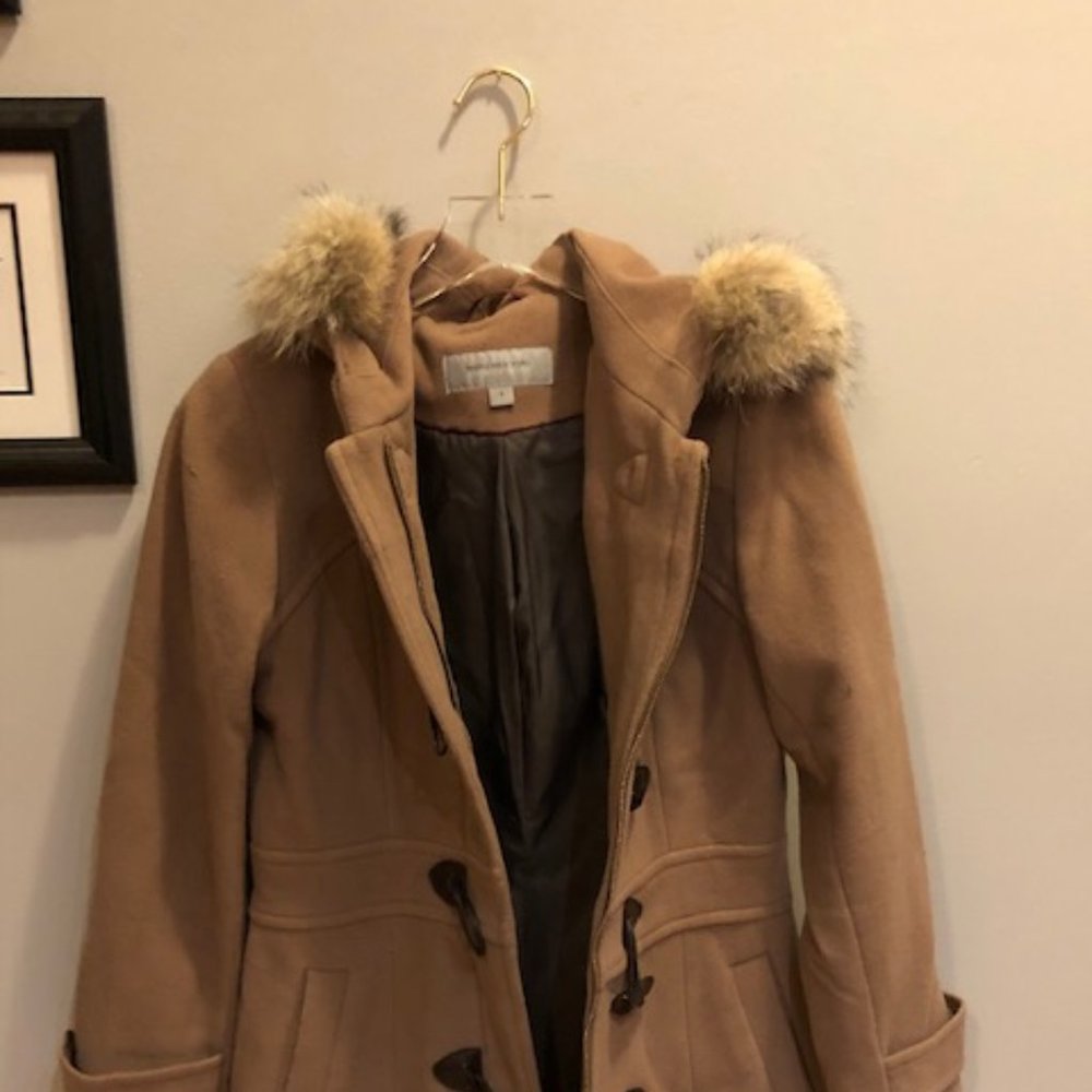 Andrew Marc - Fur Trim Button Down Coat